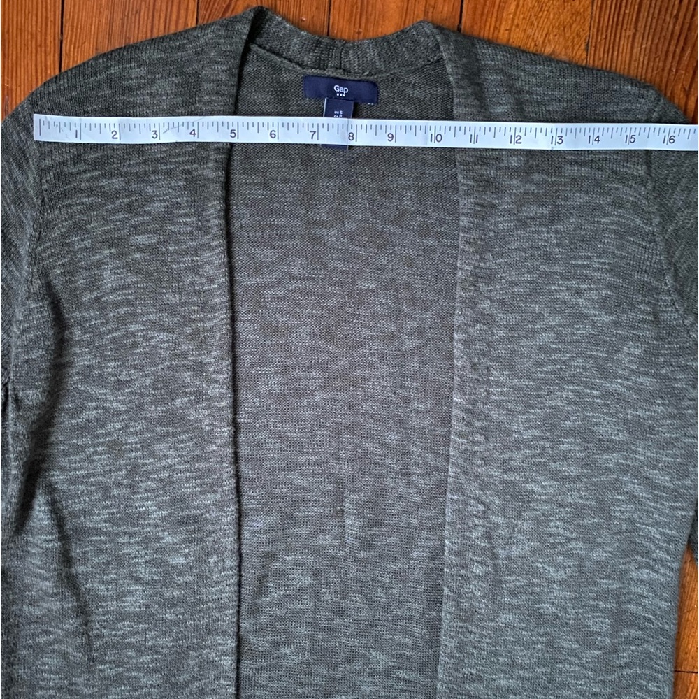 Gap Factory long open cardigan sweater lightweight in forest green Size Small - Picture 4 of 10
